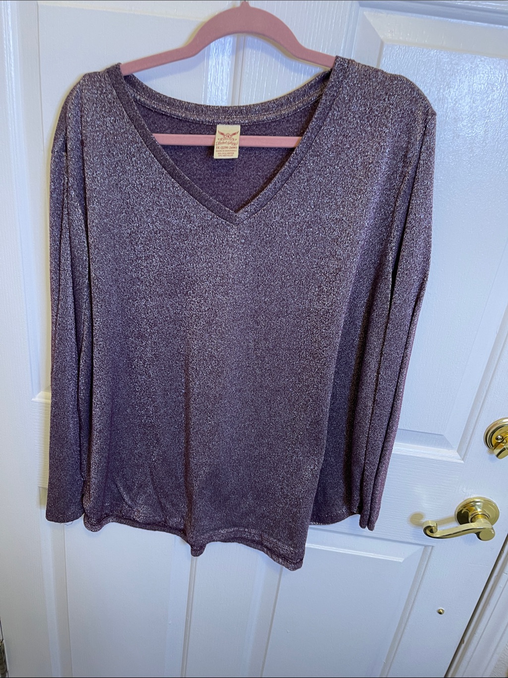 Faded Glory Metallic Plumb Shimmery Top